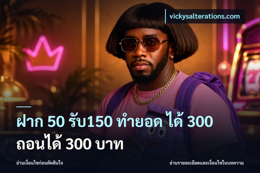 ฝาก 50 รับ150 ทำยอด ได้ 300 ถอนได้ 300 บาท