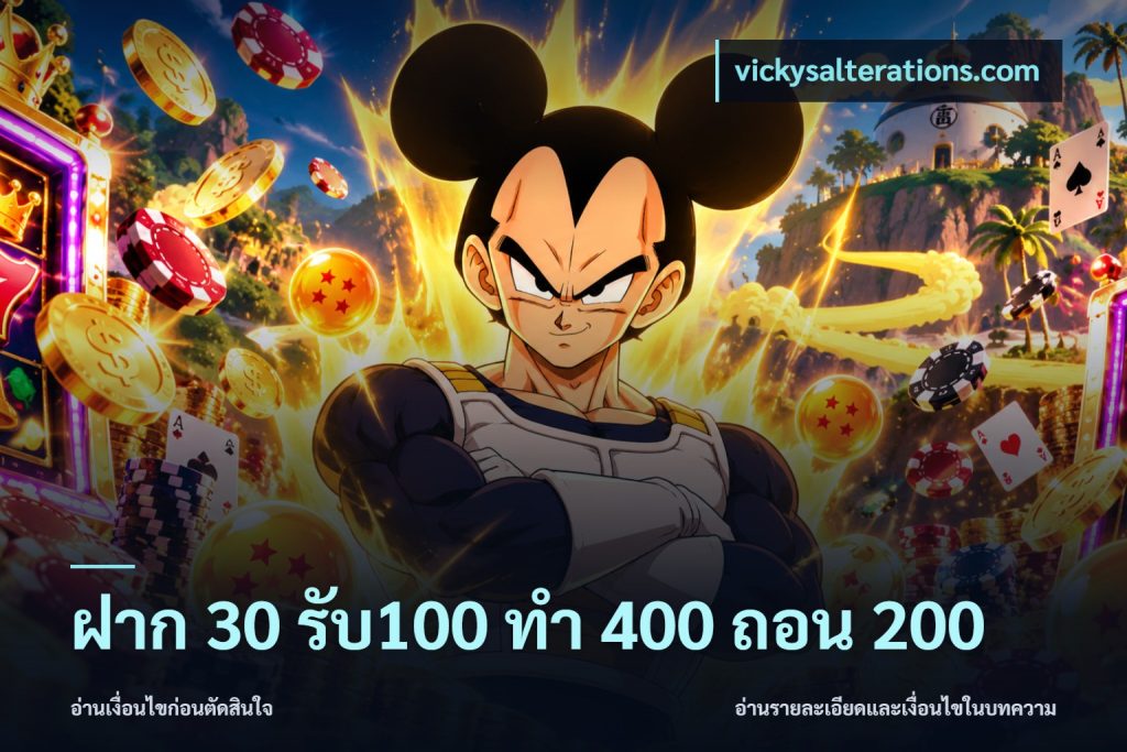 ฝาก 30 รับ100 ทํา 400 ถอน 200