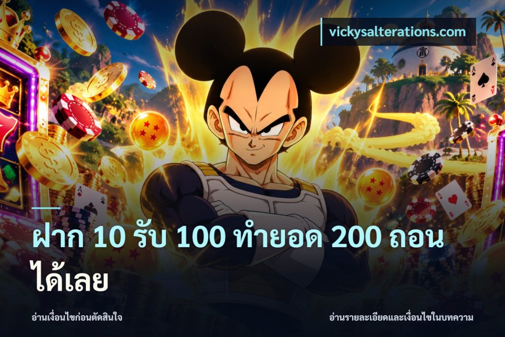ฝาก 10 รับ 100 ทํายอด 200 ถอนได้เลย