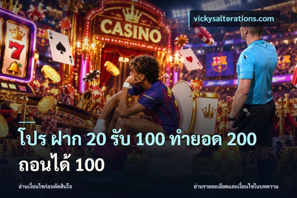 โปร ฝาก 20 รับ 100 ทำยอด 200 ถอนได้ 100