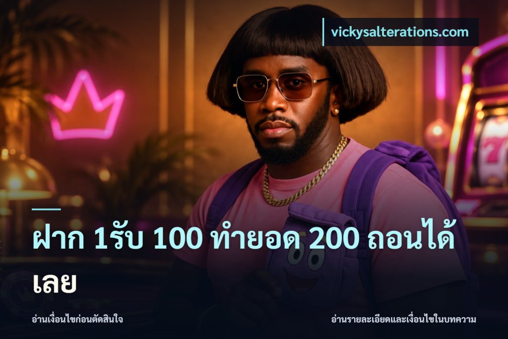 ฝาก 1รับ 100 ทํายอด 200 ถอนได้เลย