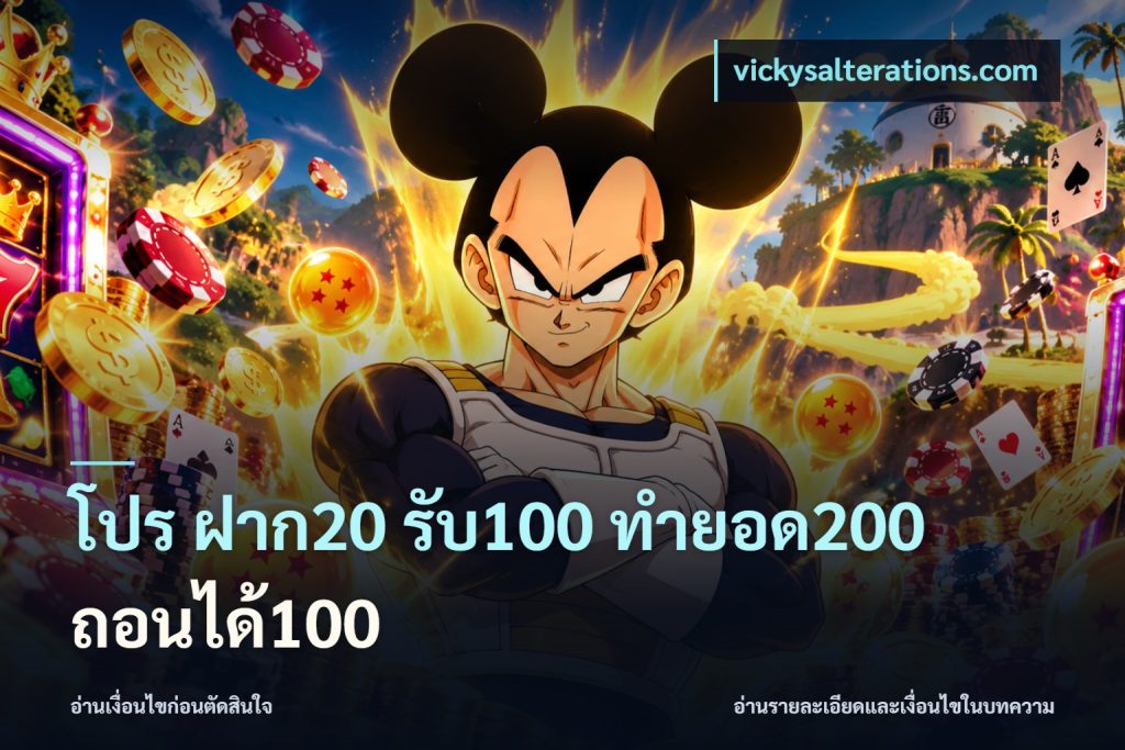 โปร ฝาก20 รับ100 ทำยอด200 ถอนได้100