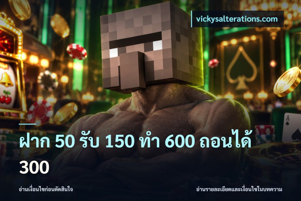 ฝาก 50 รับ 150 ทํา 600 ถอนได้ 300
