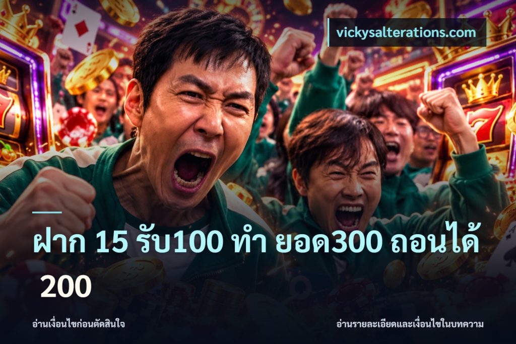 ฝาก 15 รับ100 ทํา ยอด300 ถอนได้ 200