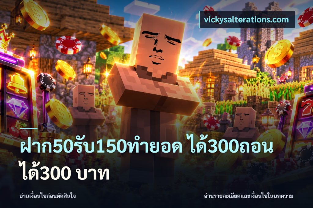 ฝาก50รับ150ทำยอด ได้300ถอนได้300 บาท
