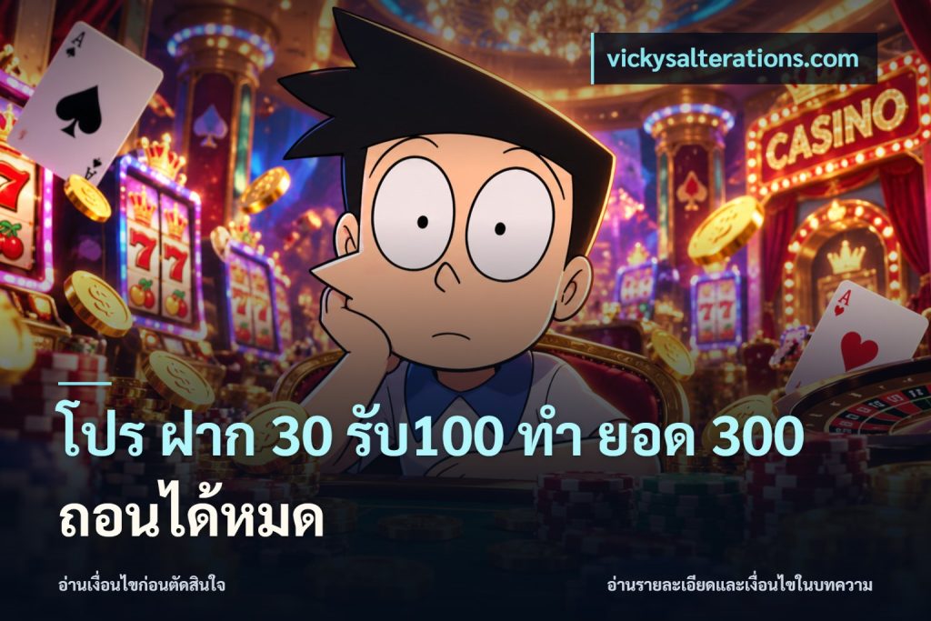 โปร ฝาก 30 รับ100 ทํา ยอด 300 ถอนได้หมด
