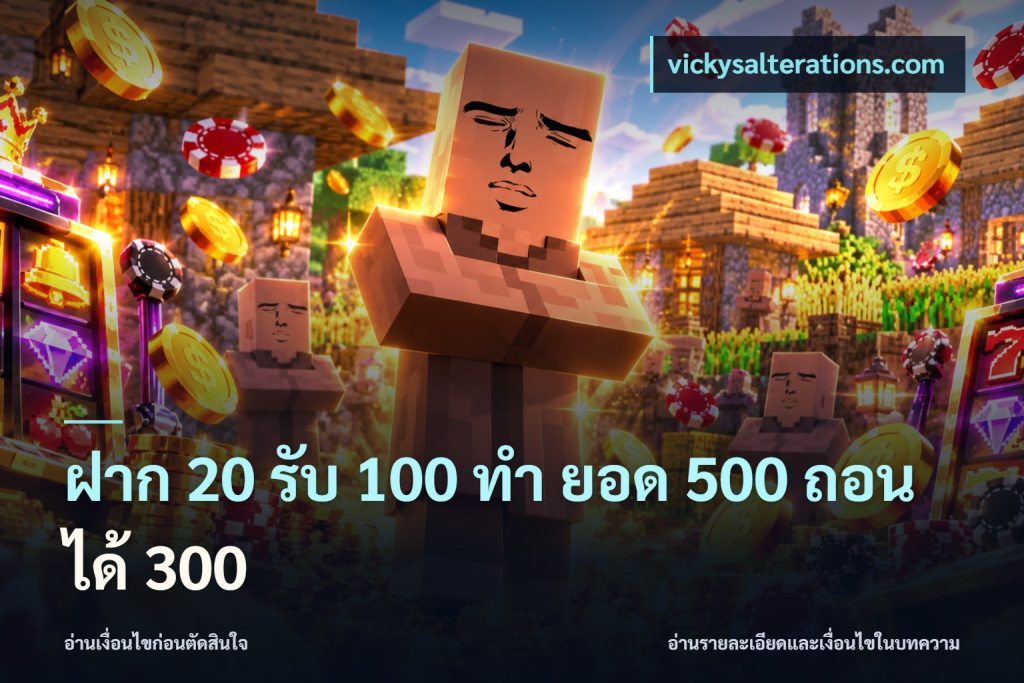 ฝาก 20 รับ 100 ทํา ยอด 500 ถอนได้ 300
