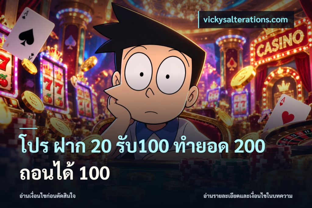 โปร ฝาก 20 รับ100 ทำยอด 200 ถอนได้ 100