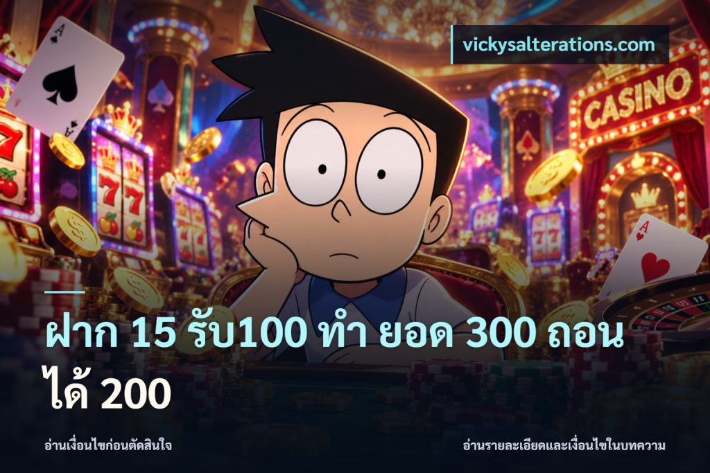 ฝาก 15 รับ100 ทํา ยอด 300 ถอนได้ 200