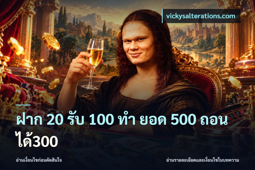ฝาก 20 รับ 100 ทํา ยอด 500 ถอนได้300
