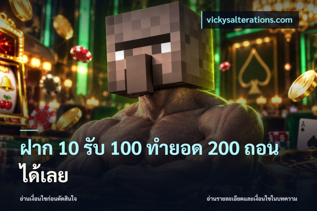 ฝาก 10 รับ 100 ทำยอด 200 ถอนได้เลย